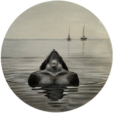 Painting titled "Swimming girl" by Olga Astri, Original Artwork, Acrylic