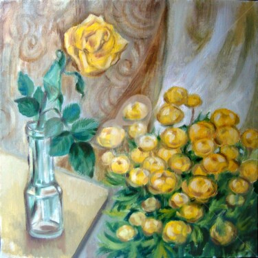 Painting titled "A special flower" by Olga Bagina, Original Artwork, Oil