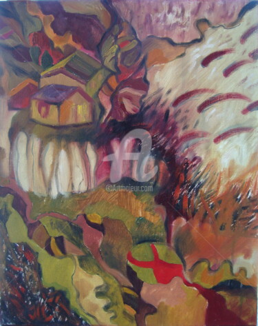 Painting titled "Autumn. Seasons" by Olga Bagina, Original Artwork, Oil
