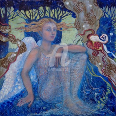 "Angel in blue" başlıklı Tablo Olga Bagina tarafından, Orijinal sanat, Petrol