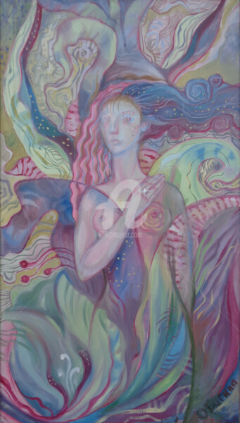 Painting titled "Mermaid." by Olga Bagina, Original Artwork, Oil