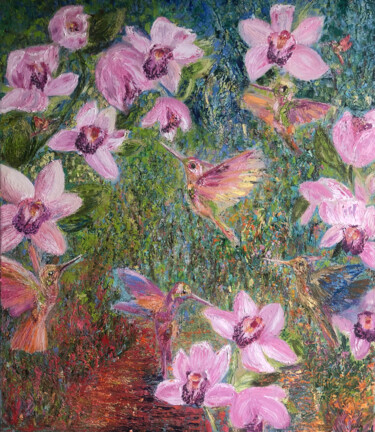 Pittura intitolato "Morning nectar" da Olga Baryshnikova, Opera d'arte originale, Olio