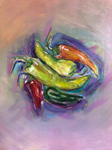 Картина под названием "The pepper orgy" - Olga Baryshnikova, Подлинное произведение искусства, Масло