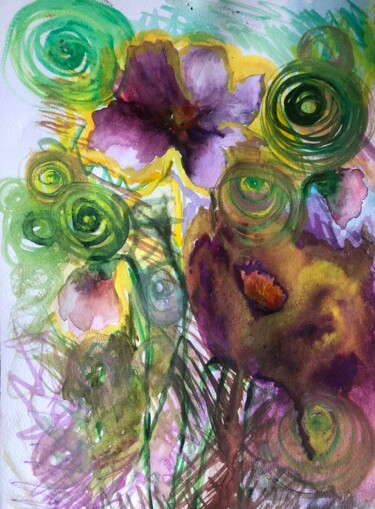 Painting titled "Magic things" by Olga Baryshnikova, Original Artwork, Watercolor Mounted on Cardboard