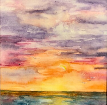 Картина под названием "The sea is inside me" - Olga Baryshnikova, Подлинное произведение искусства, Акварель Установлен на к…