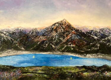 Картина под названием "Air in mountains" - Olga Baryshnikova, Подлинное произведение искусства, Масло Установлен на Деревянн…