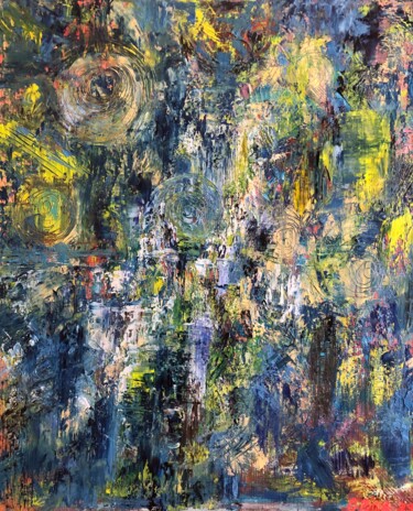 Картина под названием "Circle" - Olga Baryshnikova, Подлинное произведение искусства, Масло Установлен на Деревянная рама дл…