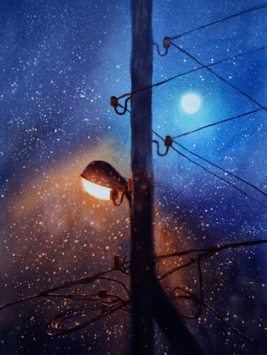 Картина под названием "Luminous Dichotomy:…" - Olga Beliaeva, Подлинное произведение искусства, Акварель