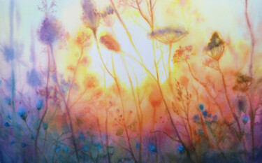 Peinture intitulée "Sunset Serenity - W…" par Olga Beliaeva, Œuvre d'art originale, Aquarelle