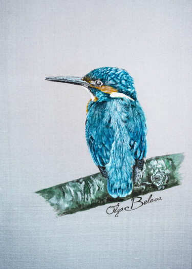 Картина под названием "Kingfisher" - Olga Belova, Подлинное произведение искусства, Пигменты