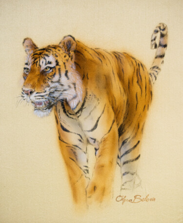 Pintura titulada "Good Luck Tiger Cha…" por Olga Belova, Obra de arte original, Pigmentos