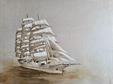 Pittura intitolato "Sailing with wind" da Olga Belova, Opera d'arte originale, pigmenti