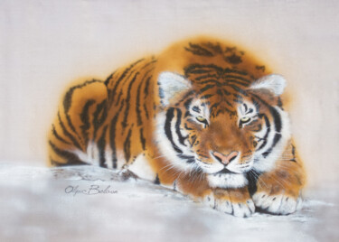 Painting titled "Tiger" by Olga Belova, Original Artwork, Pigments