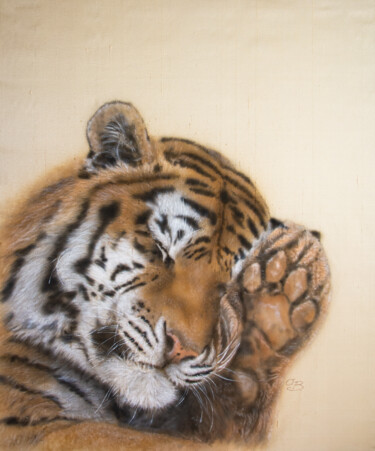 Painting titled "Dreamy Tiger II - S…" by Olga Belova, Original Artwork, Acrylic