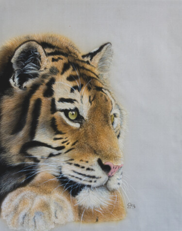 Peinture intitulée "Dreaming tiger" par Olga Belova, Œuvre d'art originale, Acrylique