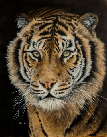 Schilderij getiteld "Kindness - Tiger pa…" door Olga Belova, Origineel Kunstwerk, Acryl