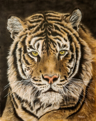 Painting titled "Tiger Wisdom" by Olga Belova, Original Artwork, Acrylic