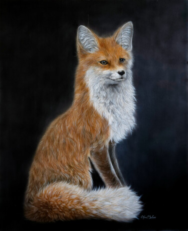 Peinture intitulée "Elegance - fox port…" par Olga Belova, Œuvre d'art originale, Acrylique
