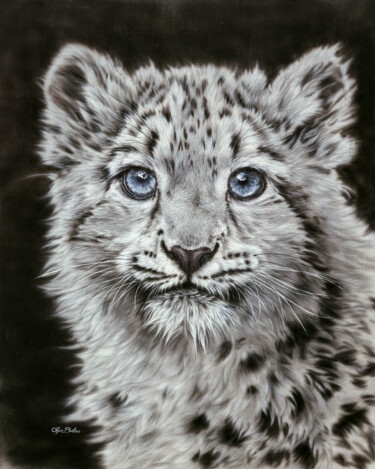 Peinture intitulée "Charm - snow leopar…" par Olga Belova, Œuvre d'art originale, Acrylique