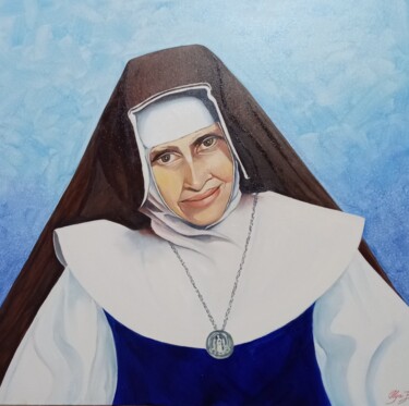Pintura intitulada ""Irmã Dulce"" por Olga Beltrão, Obras de arte originais, Óleo