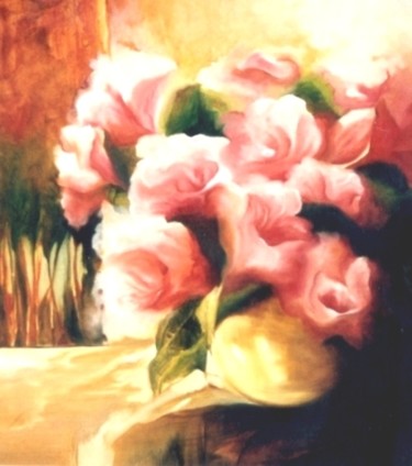 Pintura intitulada "Magia no Floral..." por Olga Beltrão, Obras de arte originais, Óleo
