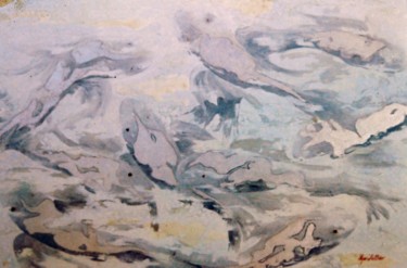 Pintura intitulada ""Cardume de Prata"" por Olga Beltrão, Obras de arte originais, Óleo