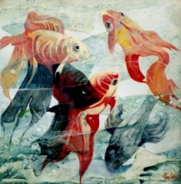 Peinture intitulée ""Por Mares Dantes N…" par Olga Beltrão, Œuvre d'art originale, Huile