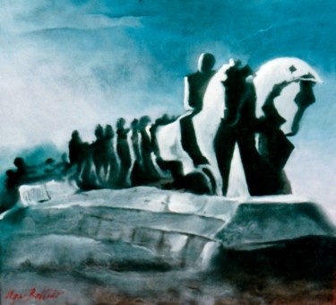 Painting titled ""Monumento das Band…" by Olga Beltrão, Original Artwork, Oil