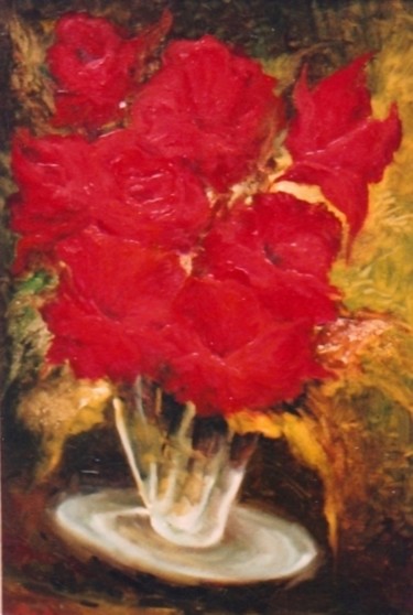 Painting titled ""Vermelho Paixão"" by Olga Beltrão, Original Artwork, Oil