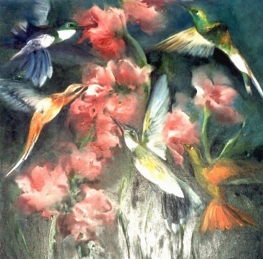 Pintura intitulada ""Encantamento..."" por Olga Beltrão, Obras de arte originais, Óleo