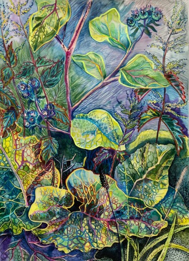 Dibujo titulada ""Summer plants"" por Olga Beltsova, Obra de arte original, Acuarela