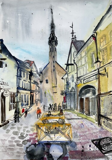 Pintura titulada "Tallinn. OldTown. V…" por Olga Beltsova, Obra de arte original, Acuarela
