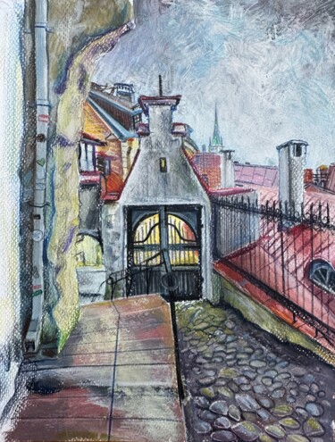 Peinture intitulée "Lühike jalg. Tallinn" par Olga Beltsova, Œuvre d'art originale, Acrylique
