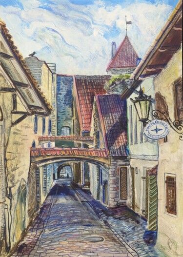 Pittura intitolato "Tallinn. Katarina k…" da Olga Beltsova, Opera d'arte originale, Acrilico