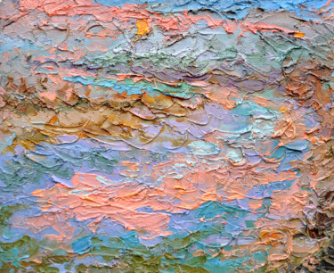 Картина под названием "Pink evening" - Olga Bezhina, Подлинное произведение искусства, Масло Установлен на Деревянная рама д…