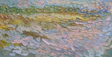 Peinture intitulée "120x60 Silver River…" par Olga Bezhina, Œuvre d'art originale, Huile Monté sur Châssis en bois