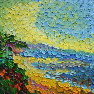 Картина под названием "Sand by the sea" - Olga Bezhina, Подлинное произведение искусства, Масло Установлен на Деревянная рам…