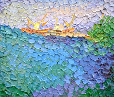 Картина под названием "Sea. Ships" - Olga Bezhina, Подлинное произведение искусства, Масло Установлен на Деревянная рама для…