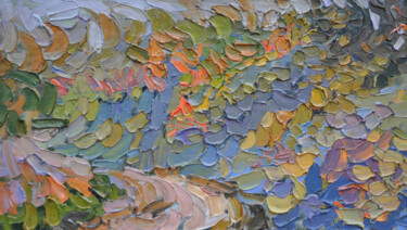 Картина под названием "Road to the sea" - Olga Bezhina, Подлинное произведение искусства, Масло Установлен на Деревянная рам…