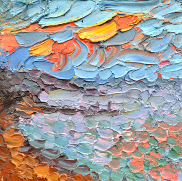 Pintura titulada "The sea and the sun" por Olga Bezhina, Obra de arte original, Oleo Montado en Bastidor de camilla de madera