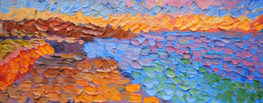 Malerei mit dem Titel "Sunset at the sea" von Olga Bezhina, Original-Kunstwerk, Öl