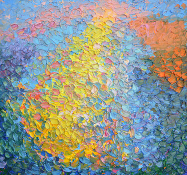 Pintura titulada "Sun at sunset of th…" por Olga Bezhina, Obra de arte original, Oleo Montado en Bastidor de camilla de made…