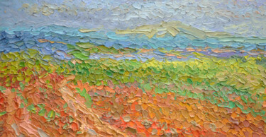 Картина под названием "Road in the steppe.…" - Olga Bezhina, Подлинное произведение искусства, Масло Установлен на Деревянна…