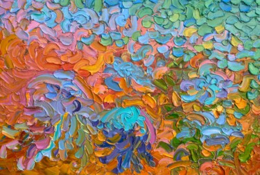 Painting titled "Invasion of jellyfi…" by Olga Bezhina, Original Artwork, Oil Mounted on Wood Stretcher frame