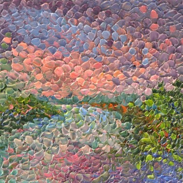 「Spring evening」というタイトルの絵画 Olga Bezhinaによって, オリジナルのアートワーク, オイル ウッドストレッチャーフレームにマウント