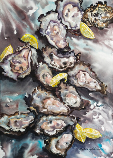 "Oysters #3" başlıklı Tablo Olga Bezlepkina tarafından, Orijinal sanat, Suluboya
