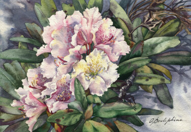 Painting titled "Rhododendron #05" by Olga Bezlepkina, Original Artwork, Watercolor