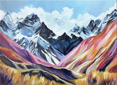 Painting titled ""Mountain air"" by Olga Bogoyavlenskaya (Melamorisa), Original Artwork, Oil