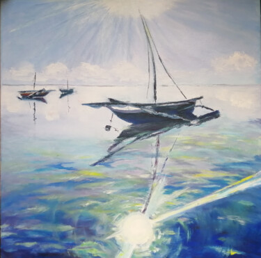 Painting titled "Noon - On the reefs…" by Olga Bondarenko, Original Artwork, Oil