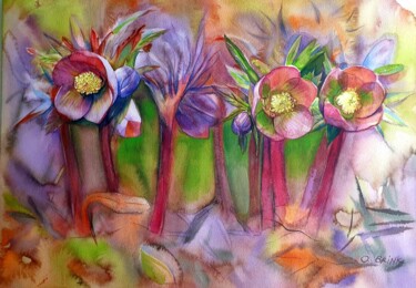 Peinture intitulée "Spring" par Olga Brink, Œuvre d'art originale, Aquarelle